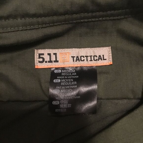 5.11 Tactical Softshell Quarter Zip Military Jacket Size Medium Army Green - Picture 14 of 14